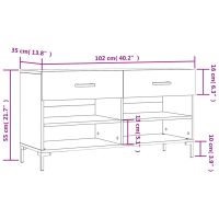 vidaXL Skobänk rökfärgad ek 102x35x55 cm konstruerat trä - Bild 12