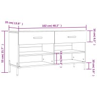 vidaXL Skobänk sonoma-ek 102x35x55 cm konstruerat trä - Bild 12