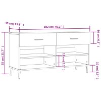 vidaXL Skobänk vit högglans 102x35x55 cm konstruerat trä - Bild 12