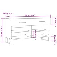 vidaXL Skobänk vit 102x35x55 cm konstruerat trä - Bild 12