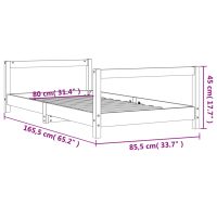 vidaXL Sängram för barnsäng 80x160 cm massiv furu - Bild 9