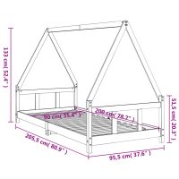 vidaXL Sängram för barnsäng 90x200 cm massiv furu - Bild 9