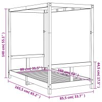 vidaXL Sängram för barnsäng vit 80x160 cm massiv furu - Bild 9