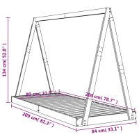 vidaXL Sängram för barnsäng vit 80x200 cm massiv furu - Bild 9