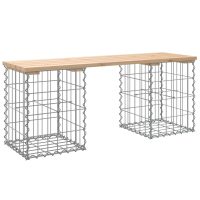 vidaXL Trädgårdsbänk gabion-design 103x31x42 cm massiv furu - Bild 2