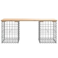 vidaXL Trädgårdsbänk gabion-design 103x31x42 cm massiv furu - Bild 5