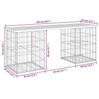 vidaXL Trädgårdsbänk gabion-design 103x31x42 cm massiv furu - Bild 8