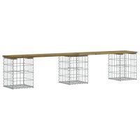 vidaXL Trädgårdsbänk gabion-design 203x31x42 cm tryckimpregnerad furu - Bild 2