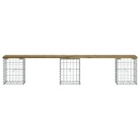 vidaXL Trädgårdsbänk gabion-design 203x31x42 cm tryckimpregnerad furu - Bild 3