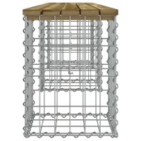 vidaXL Trädgårdsbänk gabion-design 203x31x42 cm tryckimpregnerad furu - Bild 4