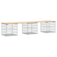 vidaXL Trädgårdsbänk gabion-design 203x44x42 cm massiv furu - Bild 2