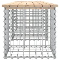 vidaXL Trädgårdsbänk gabion-design 203x44x42 cm massiv furu - Bild 4