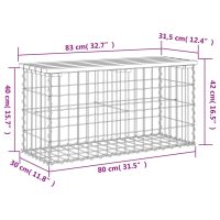 vidaXL Trädgårdsbänk gabion-design 83x31,5x42 cm massivt douglasträ - Bild 8