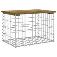 vidaXL Trädgårdsbänk gabion-design 63x44x42 cm tryckimpregnerad furu - Bild 2