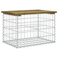 vidaXL Trädgårdsbänk gabion-design 63x44x42 cm tryckimpregnerad furu - Bild 5