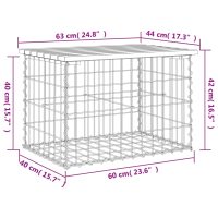 vidaXL Trädgårdsbänk gabion-design 63x44x42 cm tryckimpregnerad furu - Bild 8