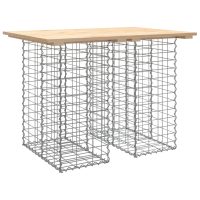 vidaXL Trädgårdsbänk gabion-design 100x70x72 cm massiv furu - Bild 2