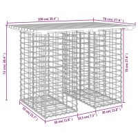 vidaXL Trädgårdsbänk gabion-design 100x70x72 cm massiv furu - Bild 8