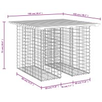 vidaXL Trädgårdsbänk gabion-design 100x102x72 cm massivt douglasträ - Bild 8