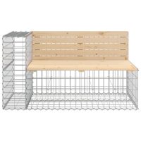 vidaXL Trädgårdsbänk gabion-design 122x71x65,5 cm massiv furu - Bild 3