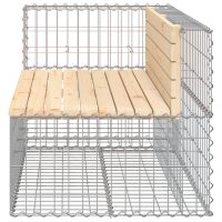 vidaXL Trädgårdsbänk gabion-design 122x71x65,5 cm massiv furu - Bild 4