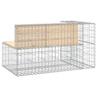 vidaXL Trädgårdsbänk gabion-design 122x71x65,5 cm massiv furu - Bild 5