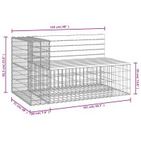 vidaXL Trädgårdsbänk gabion-design 122x71x65,5 cm massiv furu - Bild 8