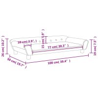 vidaXL Barnsoffa mörkgrå 100x50x26 cm sammet - Bild 7