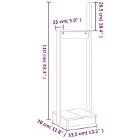 vidaXL Vedställ Honungsbrun 33,5x30x110 cm massiv furu - Bild 8