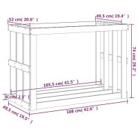 vidaXL Vedställ 108x52x74 cm massiv furu - Bild 9