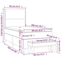 vidaXL Ramsäng med bäddmadrass cappuccino 80x200 cm konstläder - Bild 8