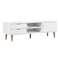 vidaXL Tv-bänk MOLDE vit 158x40x49 cm massiv furu - Bild 2