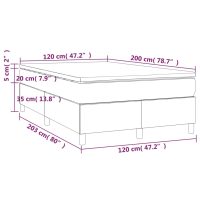 vidaXL Ramsäng med madrass grå 120x200 cm konstläder - Bild 10