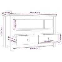 vidaXL Tv-bänk grå 79x35x52 cm massiv furu - Bild 10