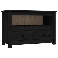 vidaXL Tv-bänk Svart 79x35x52 cm massiv furu - Bild 2