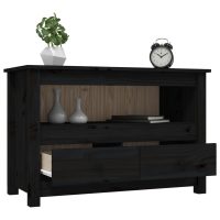 vidaXL Tv-bänk Svart 79x35x52 cm massiv furu - Bild 5