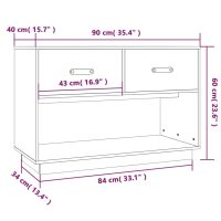 vidaXL Tv-bänk 90x40x60 cm massiv furu - Bild 10