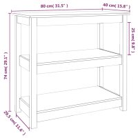 vidaXL Konsolbord honungsbrun 80x40x74 cm massiv furu - Bild 8