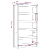 vidaXL Bokhylla svart 80x35x154 cm massiv furu - Bild 8