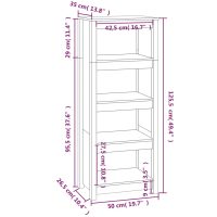 vidaXL Bokhylla 50x35x125,5 cm massiv furu - Bild 8