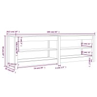 vidaXL Skobänk svart 160x36,5x50 cm massiv furu - Bild 8