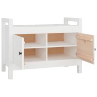 vidaXL Skobänk vit 80x40x60 cm massiv furu - Bild 4