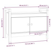 vidaXL Skobänk vit 80x40x60 cm massiv furu - Bild 10