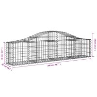 vidaXL Gabion bågformad 2 st 200x30x40/60 cm galvaniserat järn - Bild 6