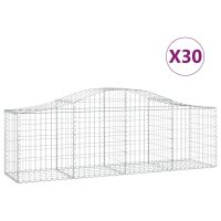 vidaXL Gabioner bågformade 30 st 200x50x60/80 cm galvaniserat järn - Bild 2