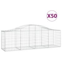 vidaXL Gabioner bågformade 50 st 200x50x60/80 cm galvaniserat järn - Bild 2