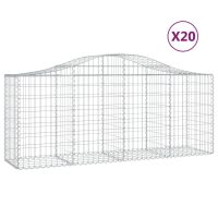 vidaXL Gabioner bågformade 20 st 200x50x80/100 cm galvaniserat järn - Bild 2