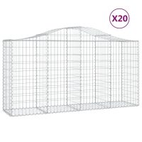 vidaXL Gabioner bågformade 20 st 200x50x100/120 cm galvaniserat järn - Bild 2