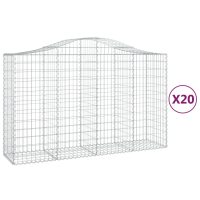 vidaXL Gabioner bågformade 20 st 200x50x120/140 cm galvaniserat järn - Bild 2