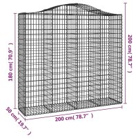 vidaXL Gabioner bågformade 3 st 200x50x180/200 cm galvaniserat järn - Bild 6